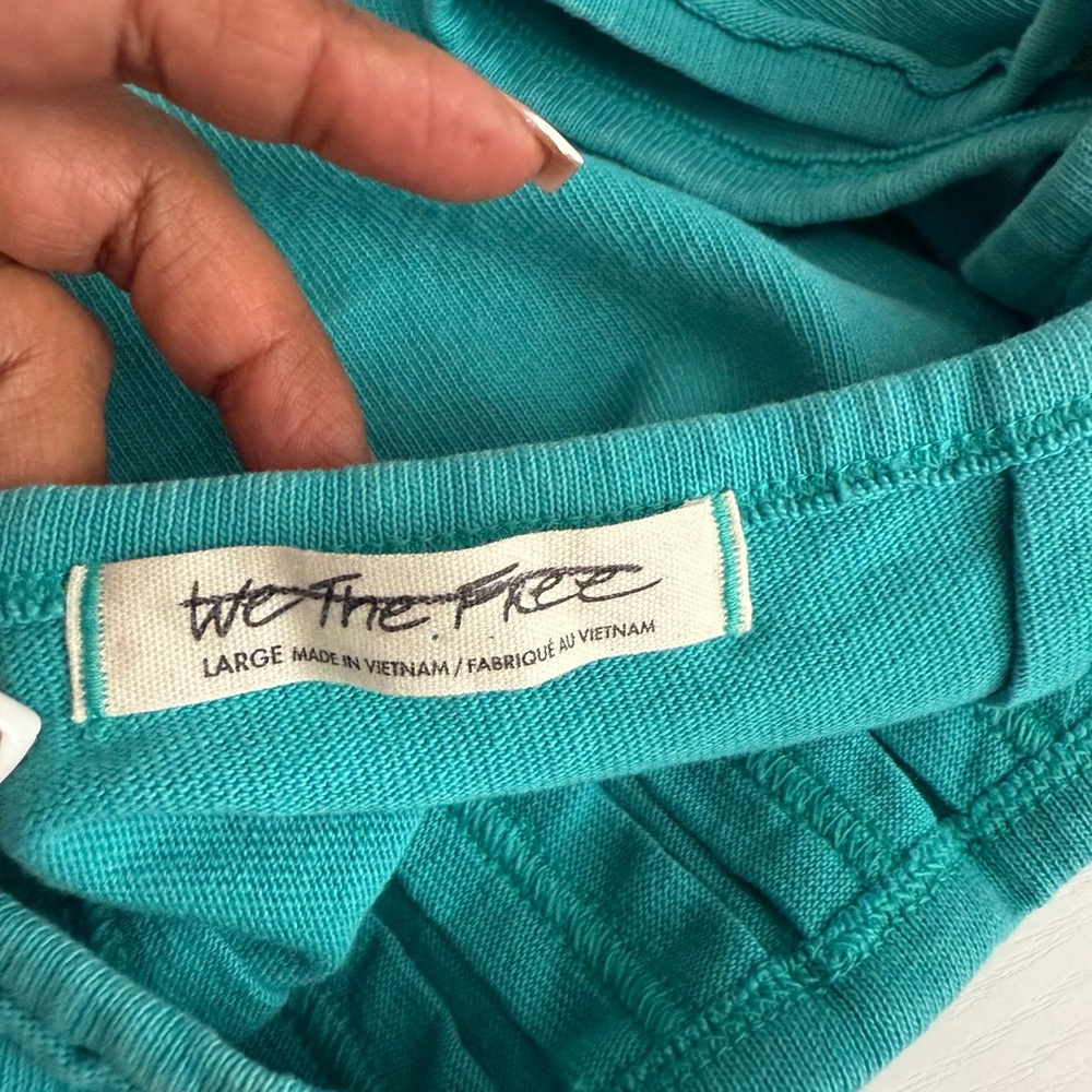 Free People Women's Cropped Top Turquoise Size L - Picture 7 of 10